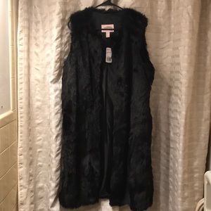 Forever 21 Faux Fur long vest L Large